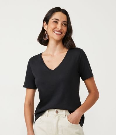 Blusa Básica en Media Malla con Escote V 1