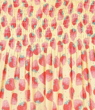 Vestido Infantil con Lastex Estampado de Frutillas - Talle 1 a 5 años 3