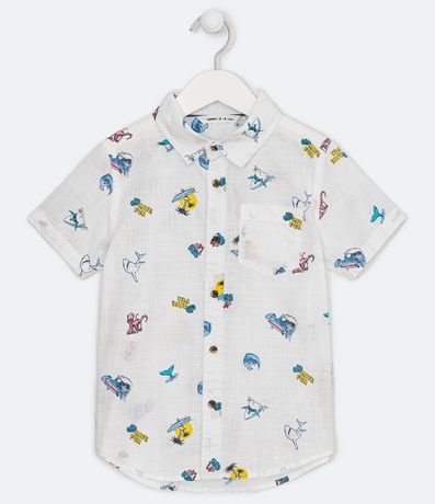 Camisa Infantil con Estampa de Iconos de Playa - Talle 5 a 14 años 1
