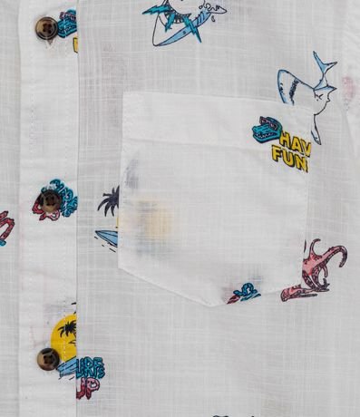 Camisa Infantil con Estampa de Iconos de Playa - Talle 5 a 14 años 3