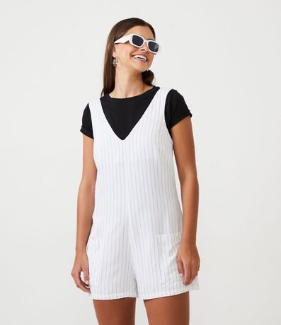 Mono en Viscosa con Bolsillos y Estampado Rayado