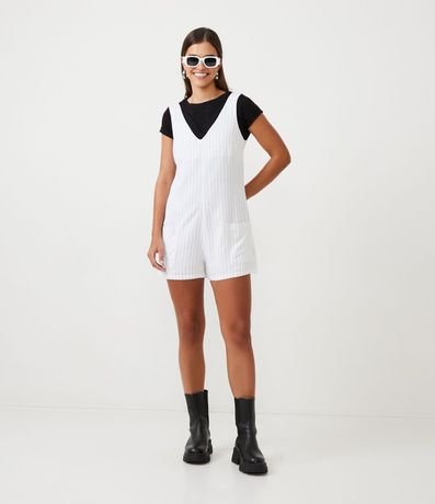 Mono en Viscosa con Bolsillos y Estampado Rayado 2