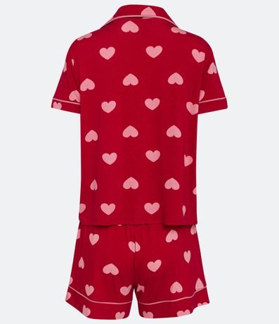 Pijama Americano Corto en Viscolycra con Estampado de Corazones 6