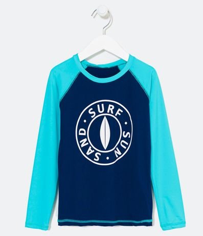 Camiseta Infantil con Protección UV Estampado Surf Sand Sun - Tam 5 a 14 años 1