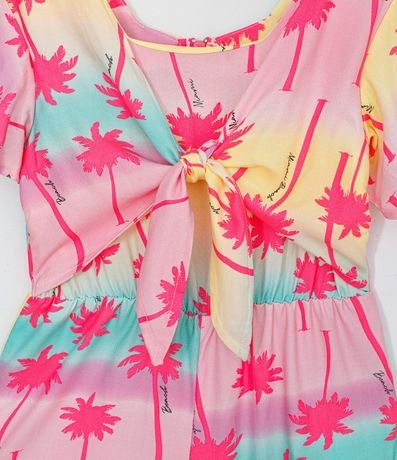 Mono Infantil Pantacourt en Viscosa Estampado de Cocoteros - Talle 5 a 14 años 3