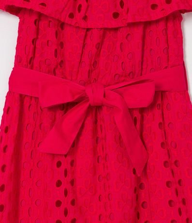 Vestido Infantil en Laise con Volado y Lazo - Talle 5 a 14 años 3