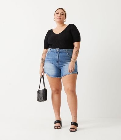 Short Mom Jeans Sin Estampa Curve & Plus Size 1