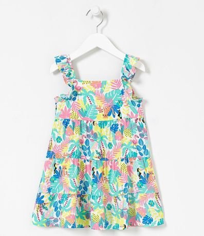 Vestido Infantil con Mix de Estampados - Talle 5 a 14 años
