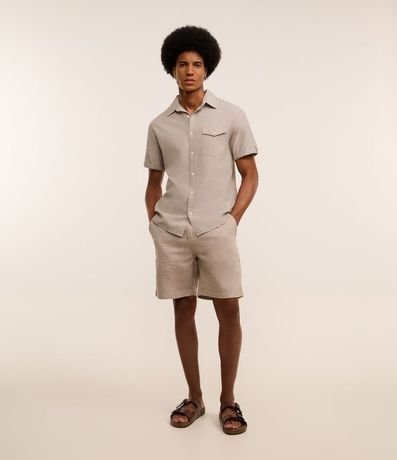 Camisa Manga Corta en Lino con Bolsillo 2
