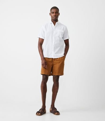 Camisa Manga Corta en Lino con Bolsillo 2