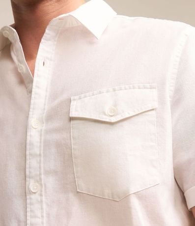 Camisa Manga Corta en Lino con Bolsillo 5