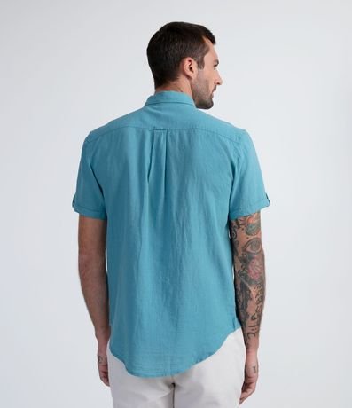 Camisa Manga Corta en Lino con Bolsillo 2