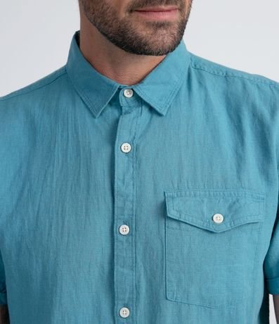 Camisa Manga Corta en Lino con Bolsillo 3