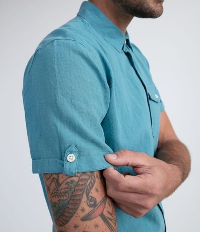 Camisa Manga Corta en Lino con Bolsillo 5