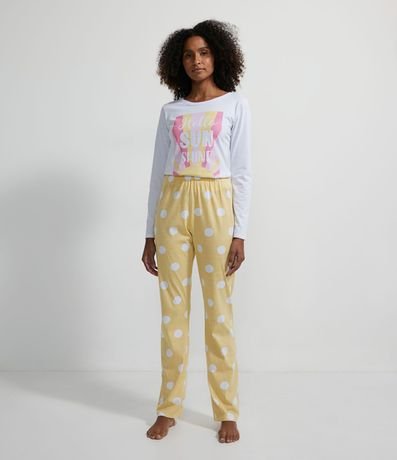 Pijama Remera Manga Larga y Pantalón Estampa Hello Sunshine 1