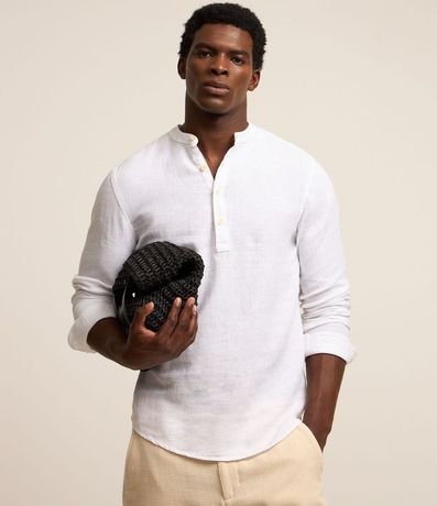 Camisa Ancha en Lino con Cuello Padre 2