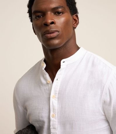 Camisa Ancha en Lino con Cuello Padre 5