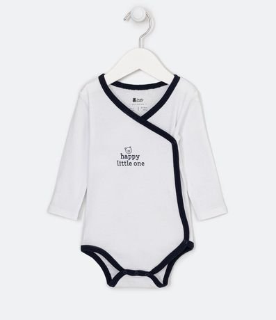 Body Infantil Kimono com Sesgo Contrastando - Talle RN a 18 meses 1