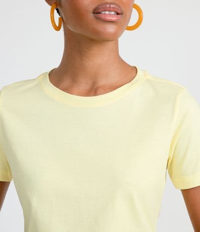 Blusa Alargada Básica en Algodón con Cuello Redondo y Manga Corta 3