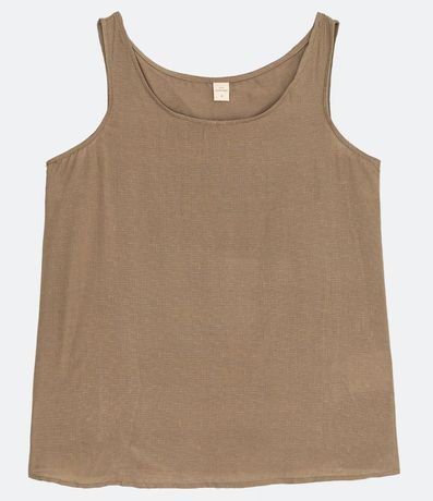 Blusa Musculosa en Viscosa con Tirantes Anchos sin Estampa 6