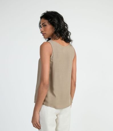 Blusa Musculosa en Viscosa con Tirantes Anchos sin Estampa 2