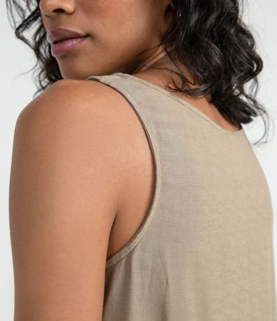 Blusa Musculosa en Viscosa con Tirantes Anchos sin Estampa 4