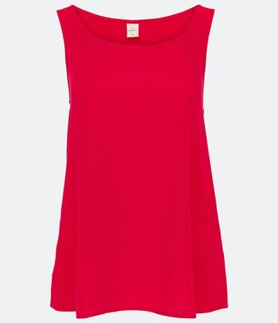 Blusa Musculosa en Viscosa con Tirantes Anchos sin Estampa 5