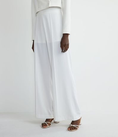 Pantalón Pantalona en Crepé con Friso Delantero 5