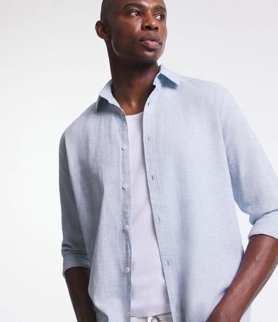 Camisa en Lino con Textura 3