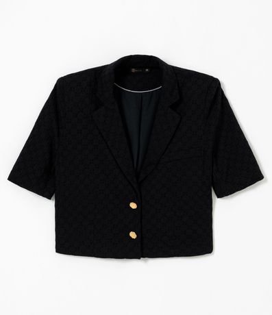 Blazer Cropped en Laise con Manga Corta 5