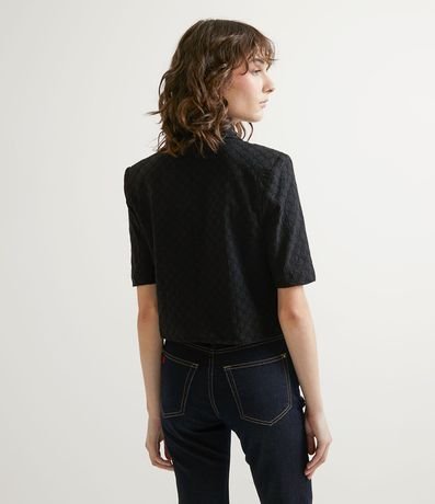 Blazer Cropped en Laise con Manga Corta 2