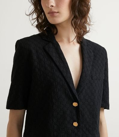 Blazer Cropped en Laise con Manga Corta 3