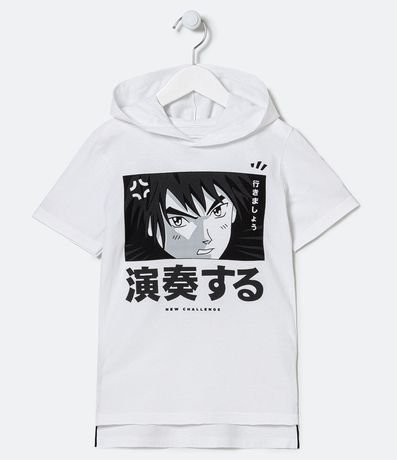 Camiseta Infantil con Capucha Estampado Niño Anime - Tam 5 a 14 años 1
