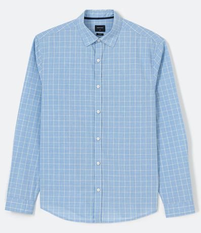 Camisa Manga Larga con Estampado Cuadrillé 4