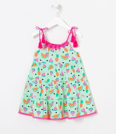 Vestido Infantil en Viscosa Marias Estampados de Frutas - Talle 1 a 5 años 1
