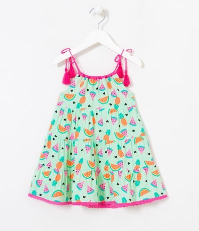 Vestido Infantil en Viscosa Marias Estampados de Frutas - Talle 1 a 5 años 2