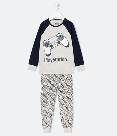Pijama Largo Infantil con Estampado Playstation - Tam 5 a 14 años 1