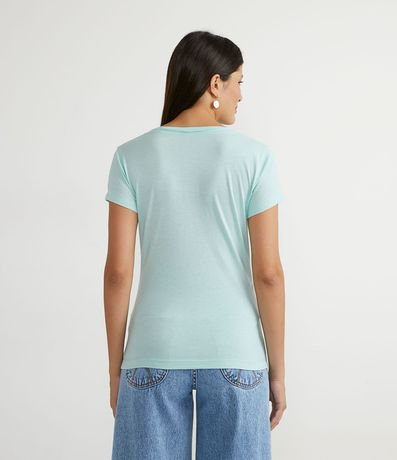 Blusa Básica en Algodón con Manga Corta y Bolsillo Pequeño 2
