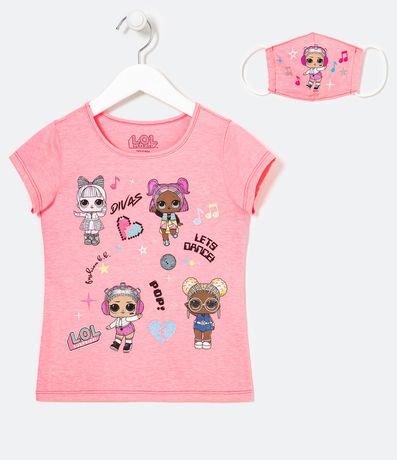 Remera Infantil Neon Estampa Lol con Máscara - Tam 1 a 14 Años 1