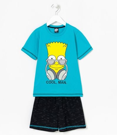 Pijama Infantil Curto con Estampado de Bart Simpson Cool Man 1