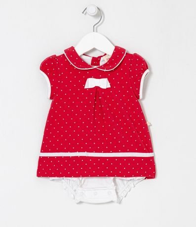 Vestido Body Infantil con Cuello Muñeca y Estampado de Lunares - Talle 0 a 18 meses 1