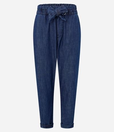 Pantalón Baggy en Jeans con Lazo en la Cintura 7