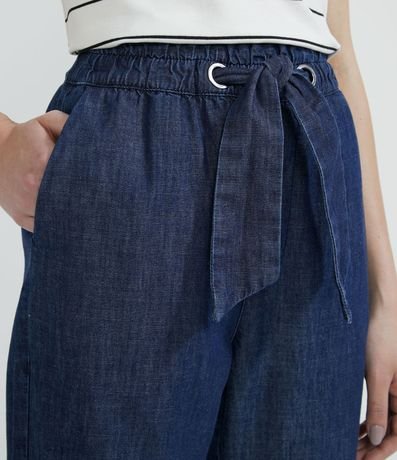 Pantalón Baggy en Jeans con Lazo en la Cintura 3