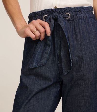 Pantalón Baggy en Jeans con Lazo en la Cintura 4