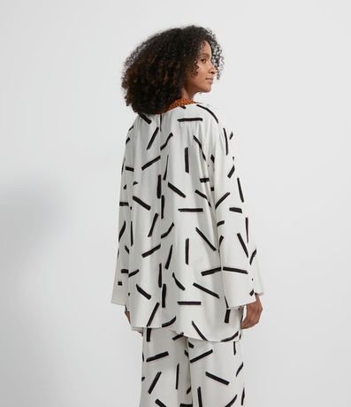 Bata Kimono Corto en Viscosa Estampado Pinceladas y Animal Print Jaguar 2