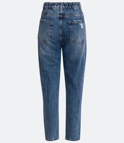 Pantalón Mom en Jeans con Elástico en la Cintura Destroyed 7