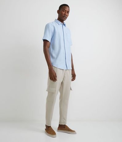 Camisa Manga Corta en Lino con Bolsillo 4