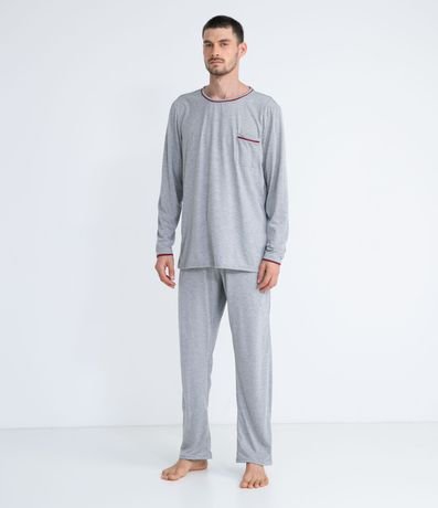 Pijama Manga Larga en Poliviscosa con Bolsillo 1