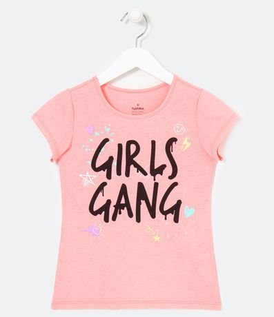 Remera Infantil Neon Estampa Girls Gang - Tam 5 a 14 anos años 1