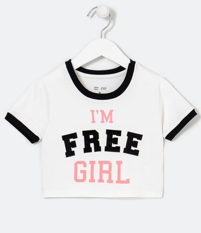 Remera Infantil Estampa Lettering I'm Free Girl - Talle 5 a 14 años 1